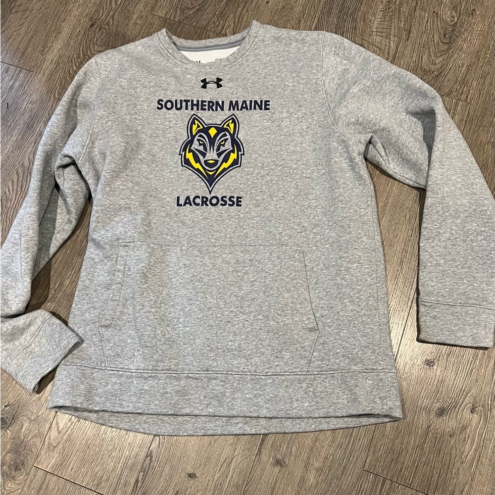 Under Armour Southern Maine Lacrosse Sweatshirt Gray ColdGear Men’s Large​